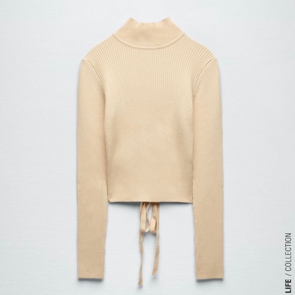 Zara Open Back Knit Sweater Size S NWT - Picture 4 of 9